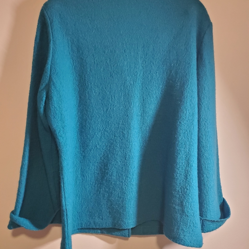 Chico's Teal 100% Wool Jacket - Picture 8 of 11